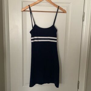 Navy Dress with White Stripes